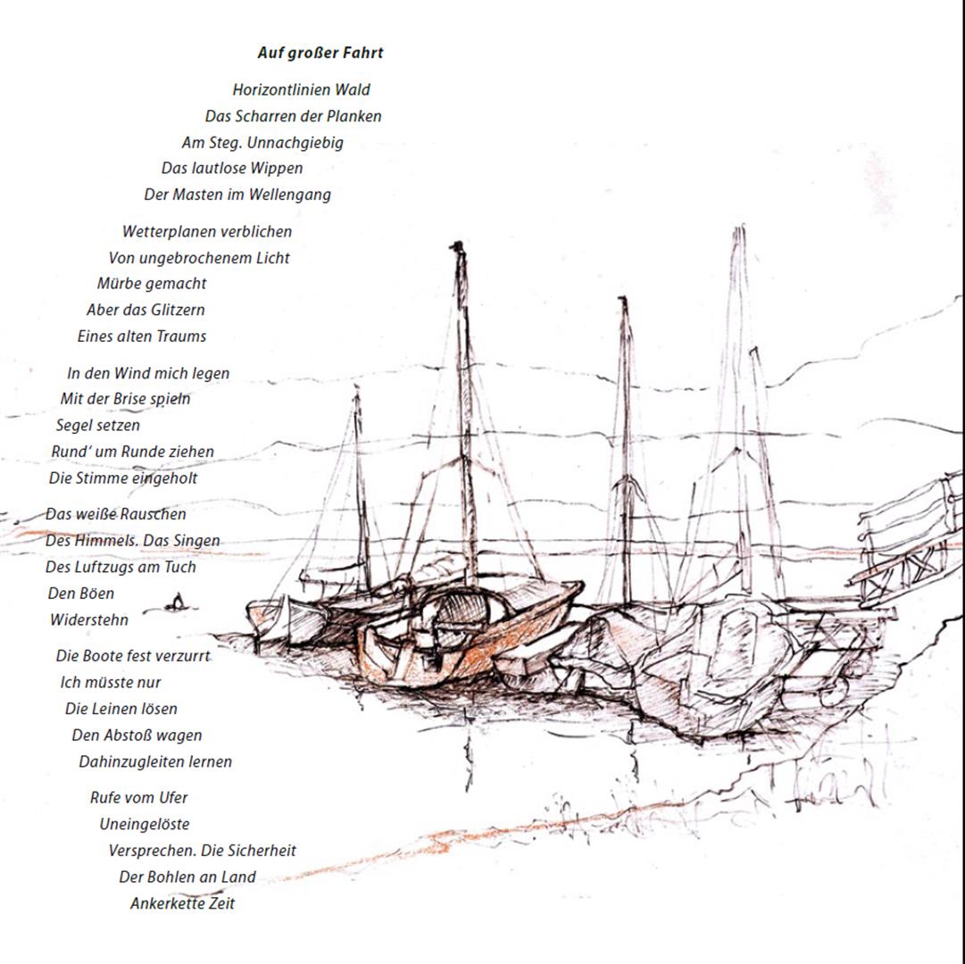 Auf großer Fahrt – Zeichnung von Dieter Kiehle